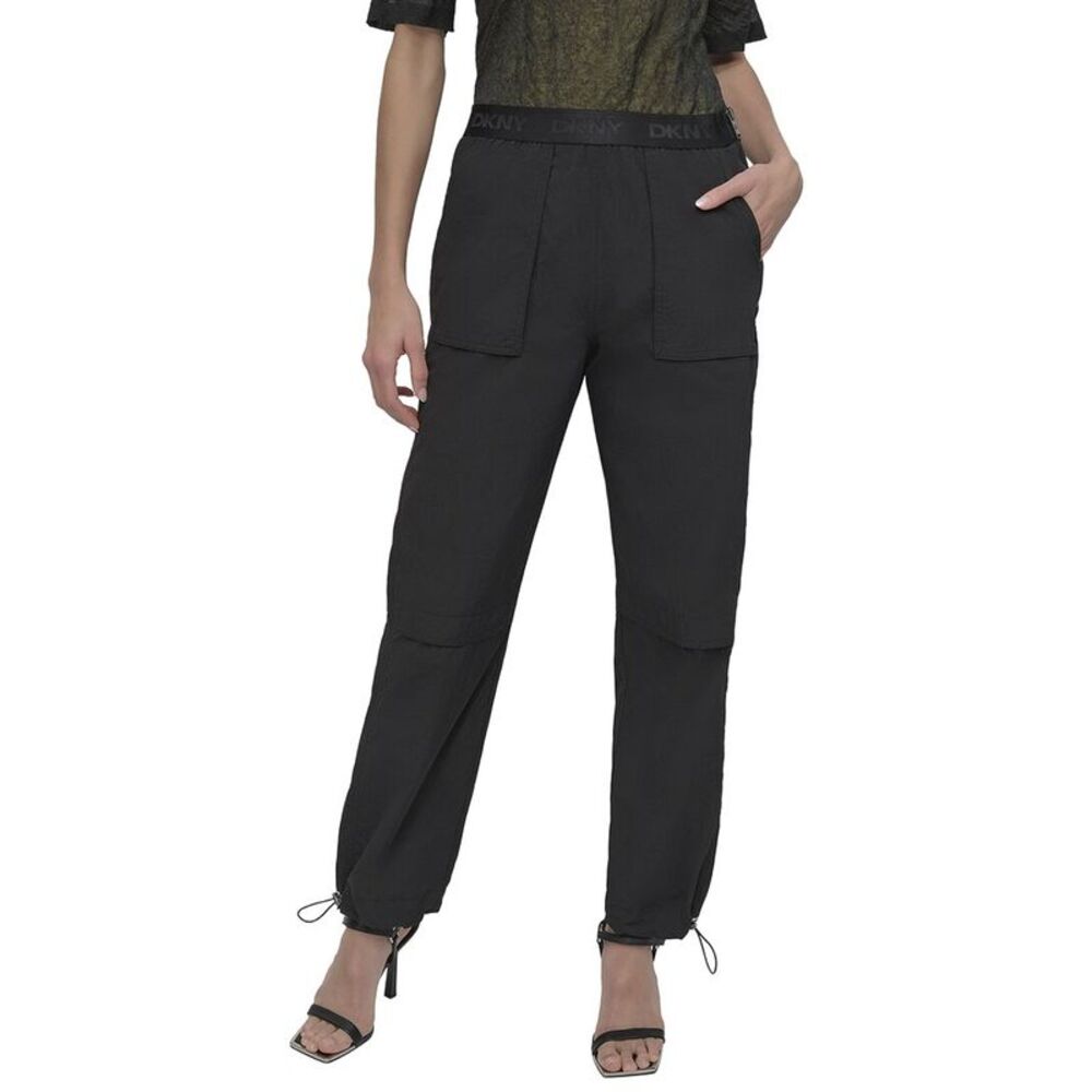 Dkny Womens  Rumple Tech Bungee Jogger Pant, Black